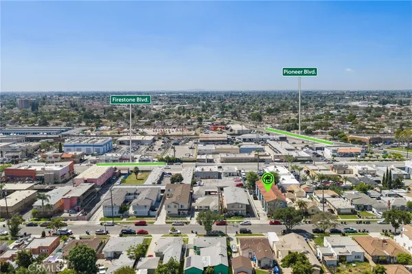 an aerial view of a city