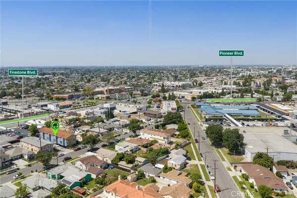 an aerial view of a city