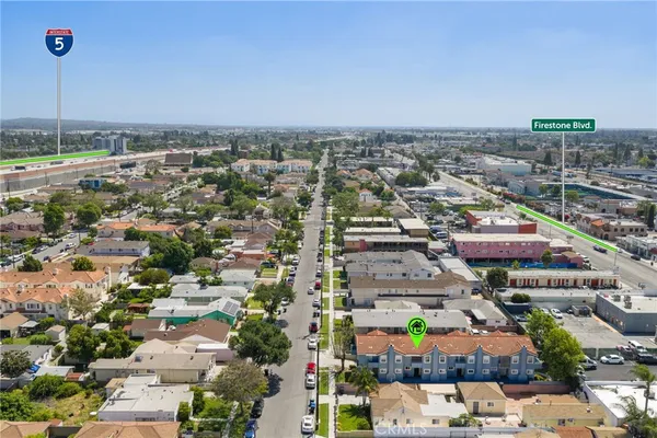 an aerial view of a city