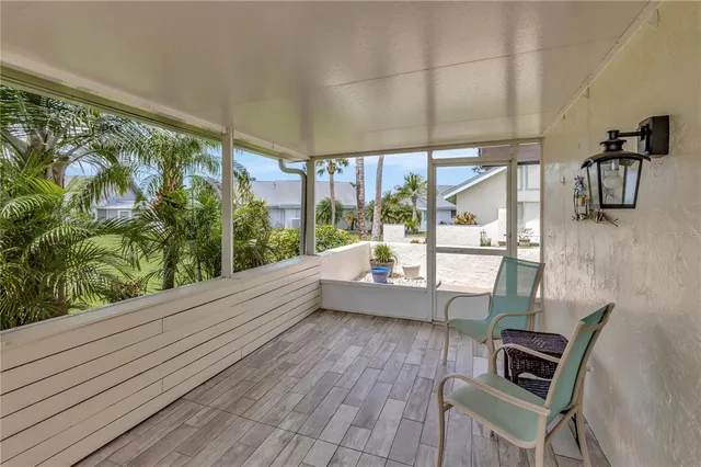 a outdoor space with lots of tables and chairs