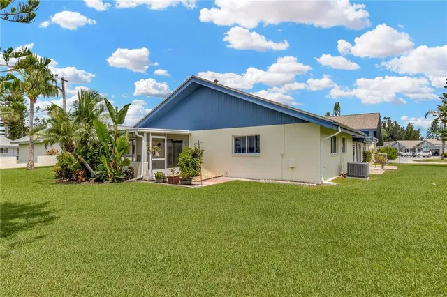 a front view of a house with patio