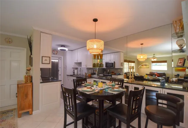 a view of a dining room and livingroom view