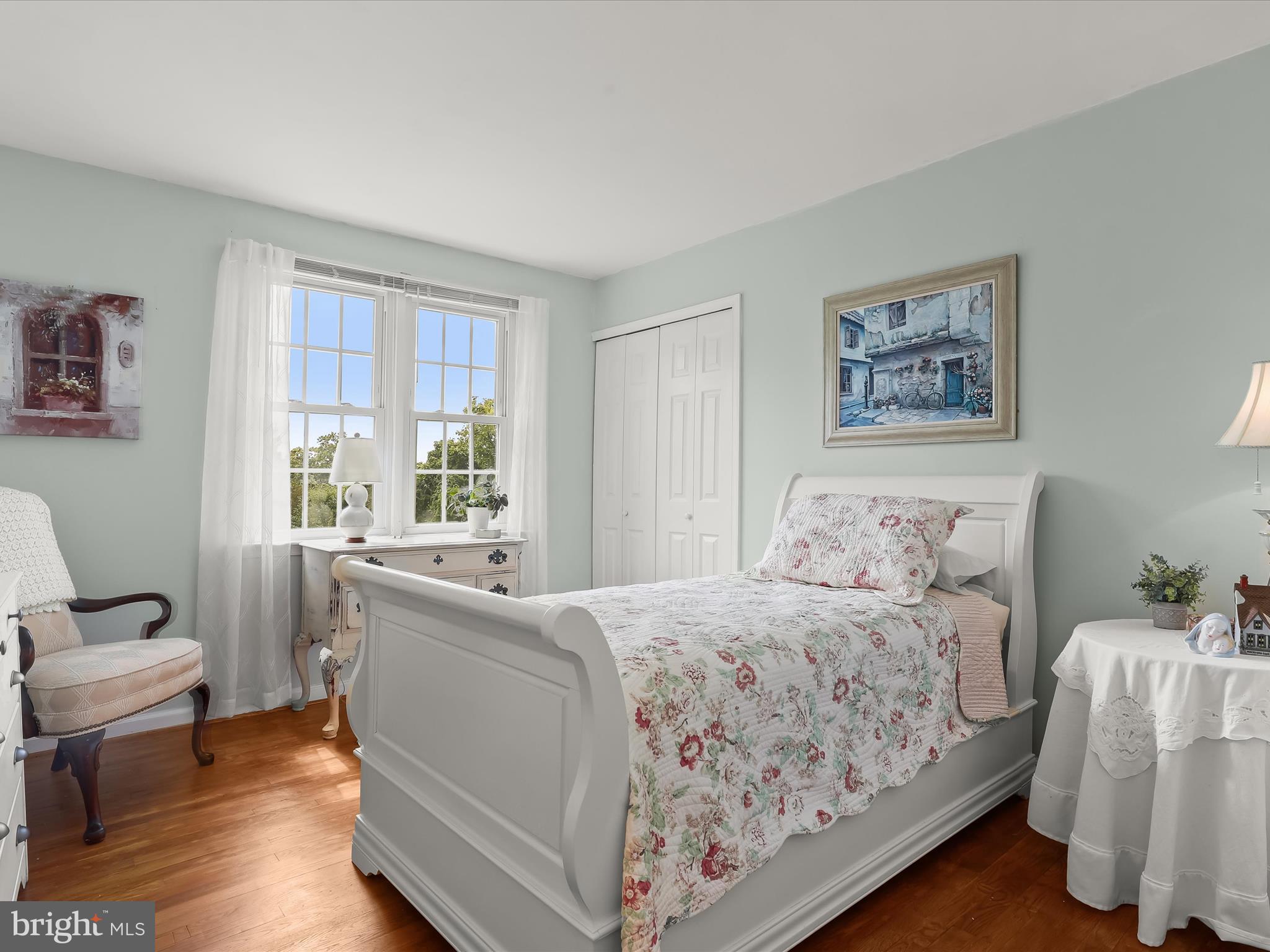 2123 Round Hill Road Fallston, MD 21047 - Photo 31 of 46 a bedroom with a bed and wooden floor