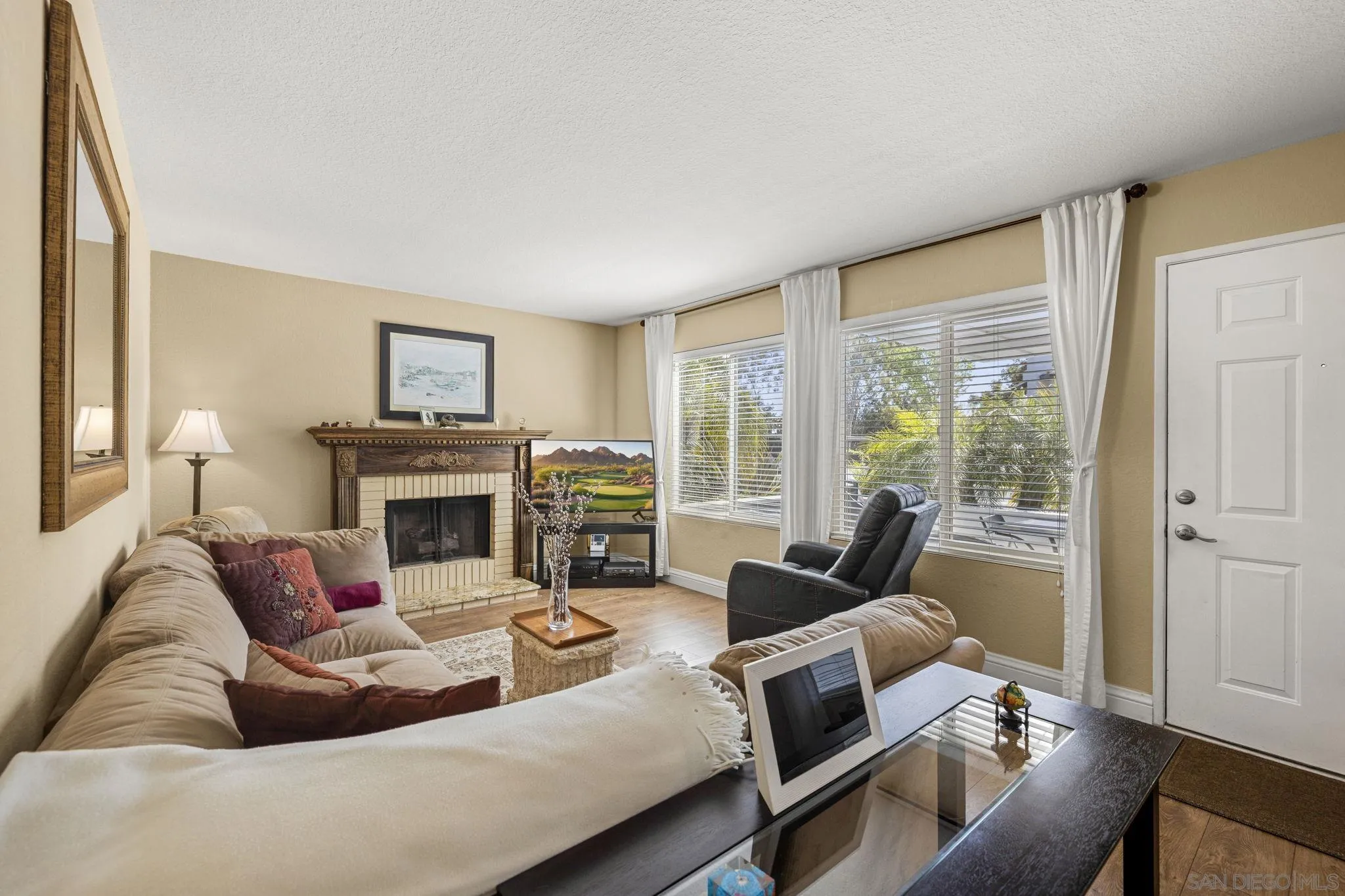 883 Ginger Avenue Carlsbad, CA 92011 - Photo 7 of 33 a living room with furniture and a fireplace