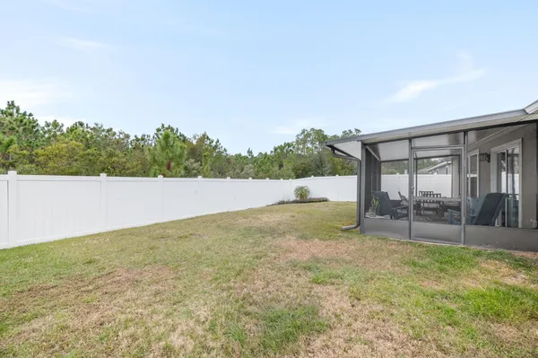 a view of an outdoor space and swimming pool