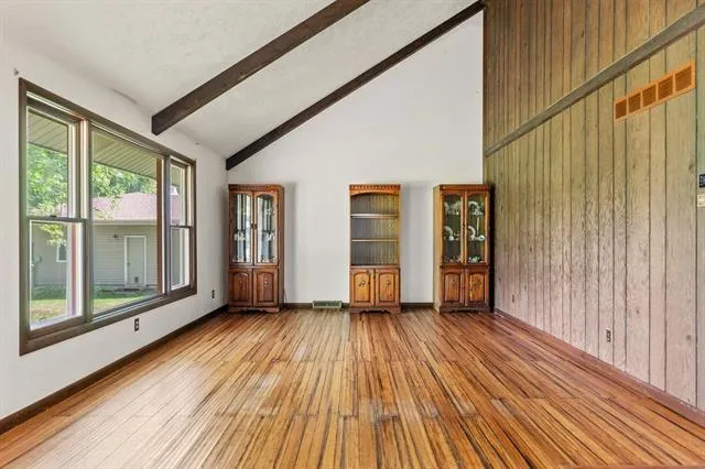 a view of a house with wooden floor