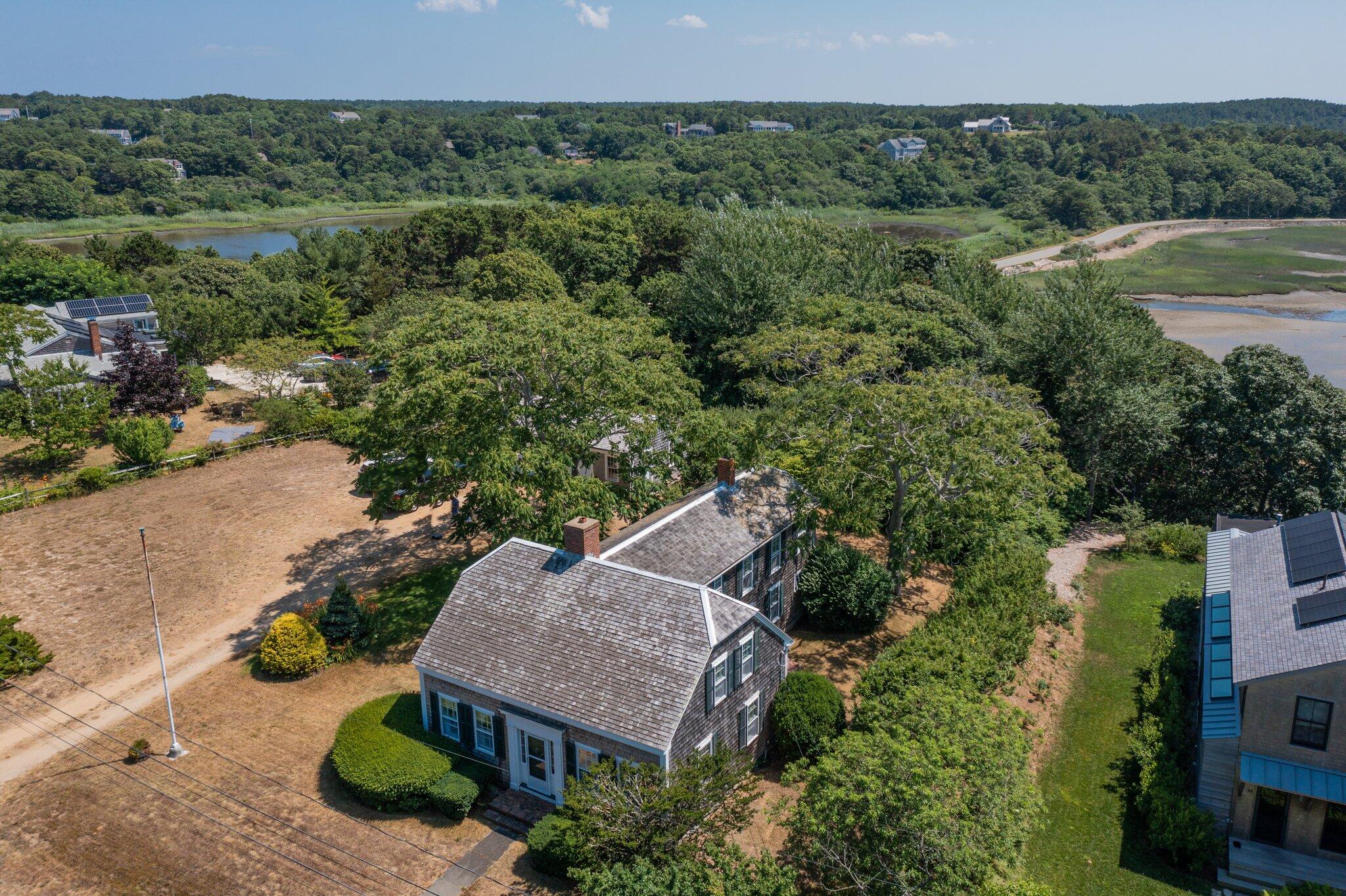64 Depot Road Truro, MA 02666 - Photo 4 of 53 an aerial view of a house with garden space and street view