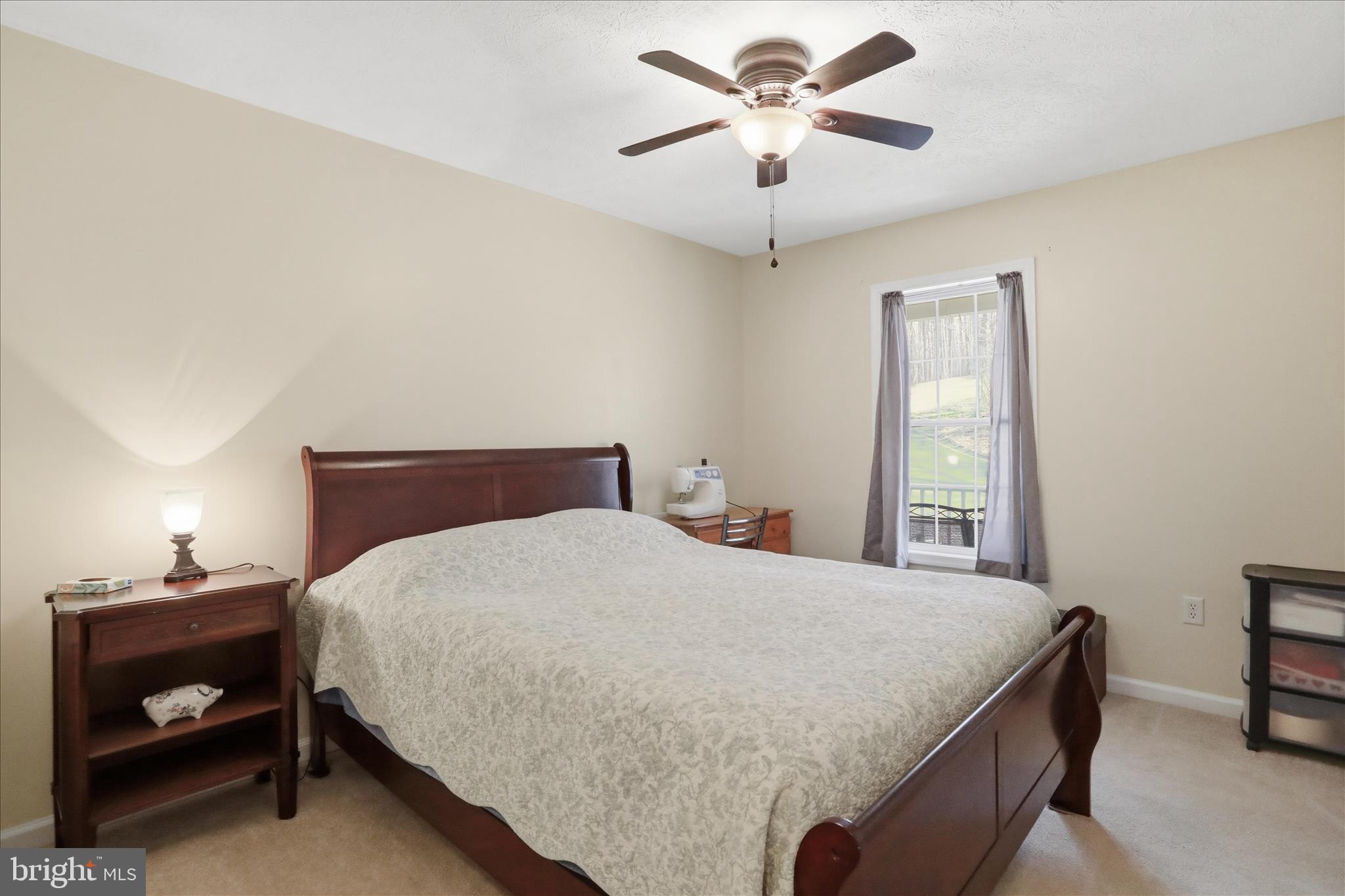 1158 Drummer Hill Road Front Royal, VA 22630 - Photo 17 of 36 a bedroom with a bed and a chandelier