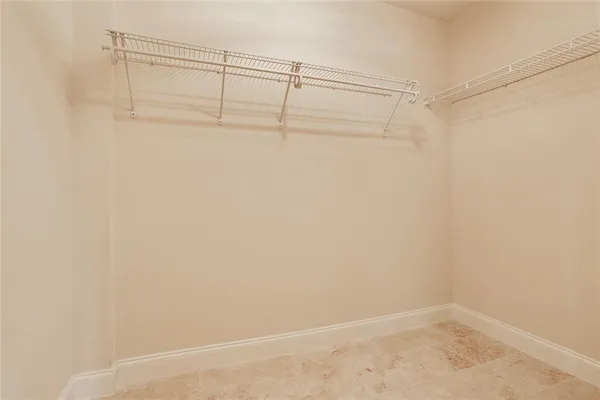 a view of a room with racks on the wall