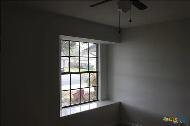 an empty room with a window