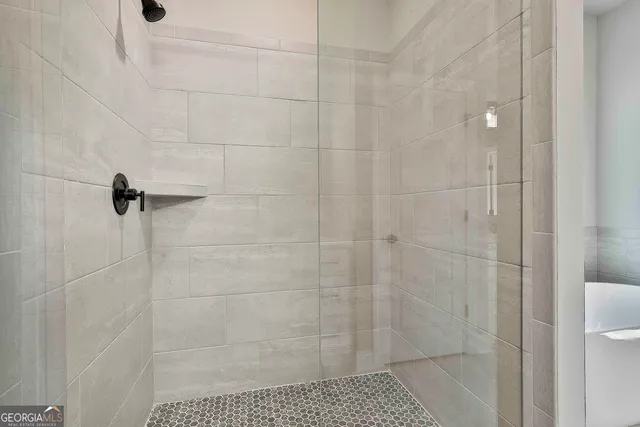 a bathroom with a shower