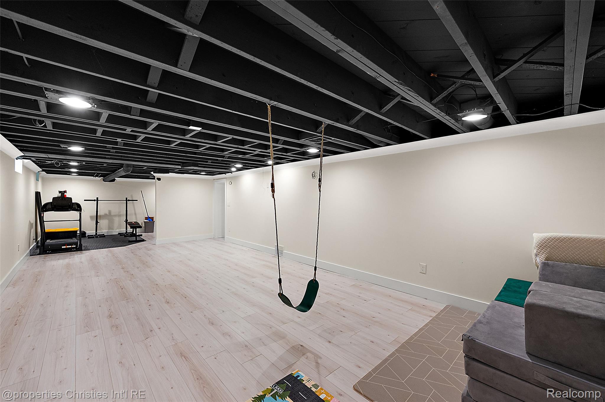 27331 Gardenway Road Franklin, MI 48025 - Photo 61 of 65 Finished basement featuring light wood-finish flooring and recessed lighting