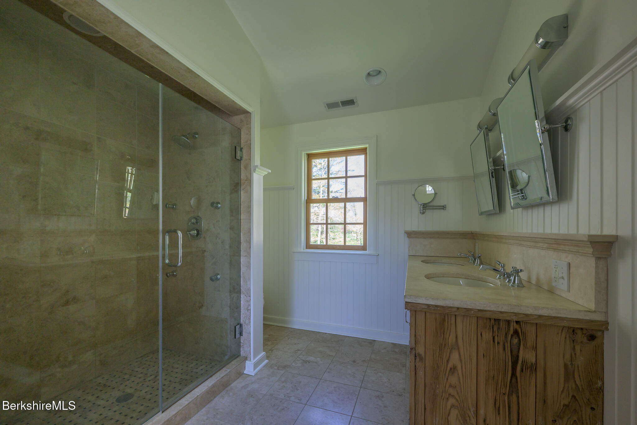 304 Hickey Hill Road Sheffield, MA 01257 - Photo 43 of 60 a bathroom with a shower sink and mirror