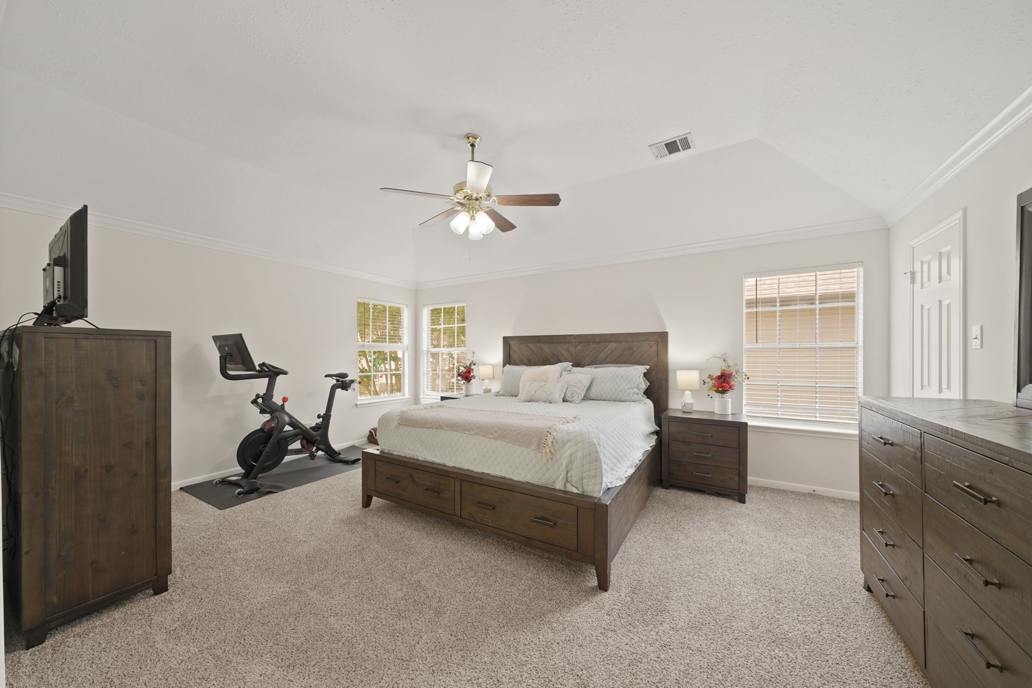 16114 Kintyre Point Road Houston, TX 77095 - Photo 21 of 39 Upstairs find a peaceful Primary Bedroom with dual closets, and again the natural light!