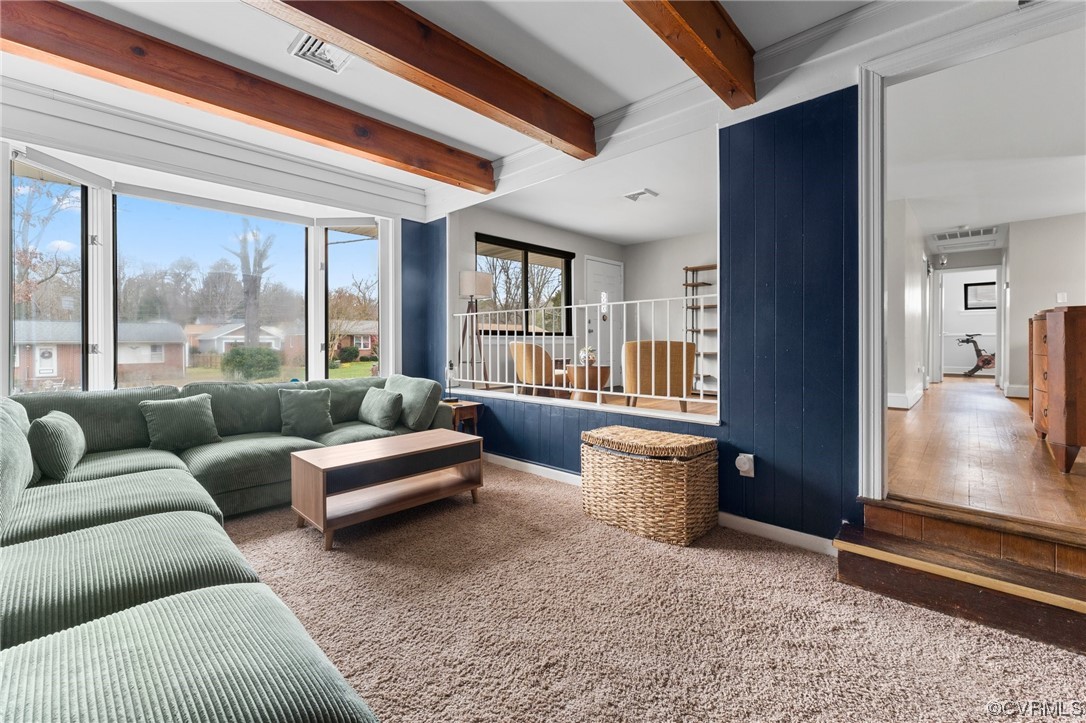 1221 Woodcroft Road Richmond, VA 23235 - Photo 6 of 42 a living room with furniture and a large window