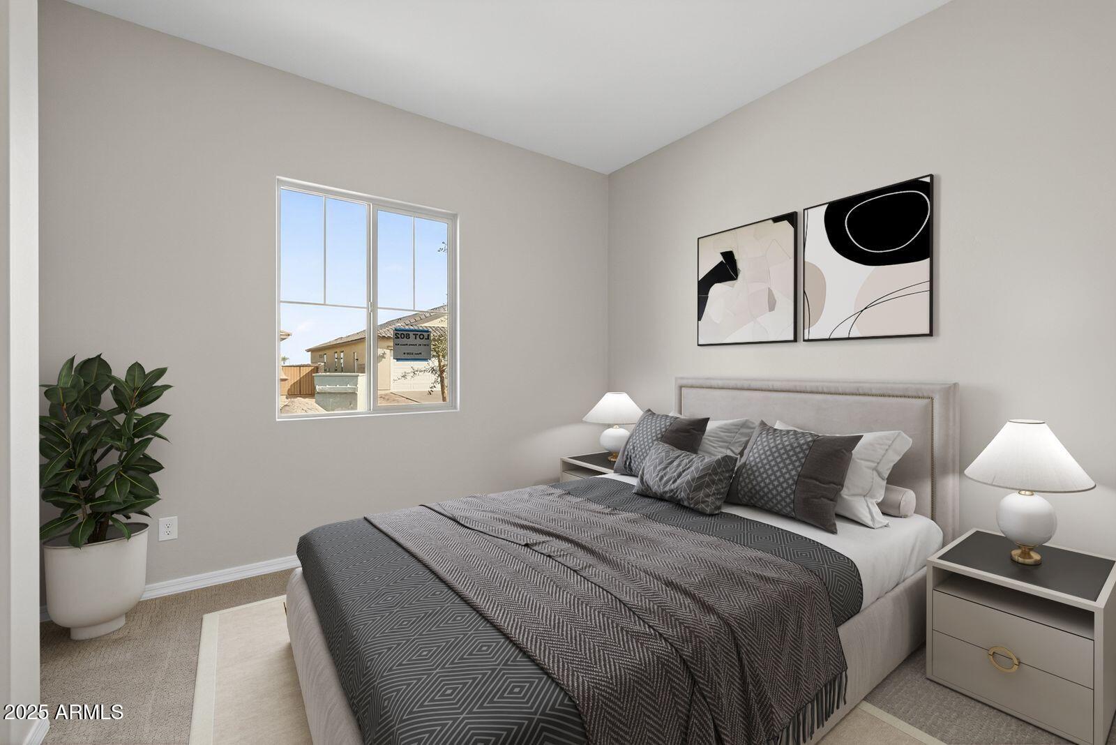 3191 West Santa Rosa Road San Tan Valley, AZ 85144 - Photo 30 of 52 a bedroom with a bed and a potted plant