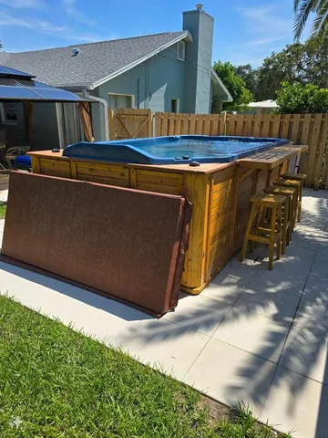 a view of outdoor space with seating area