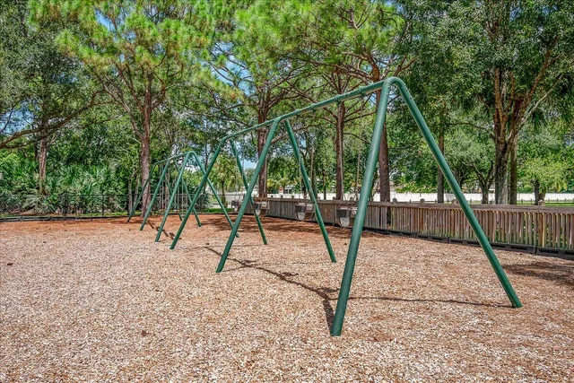 a view of outdoor space with a slide