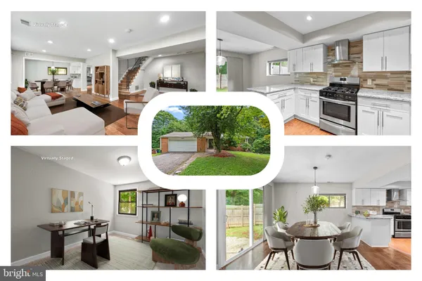 a view of kitchen with furniture and living room