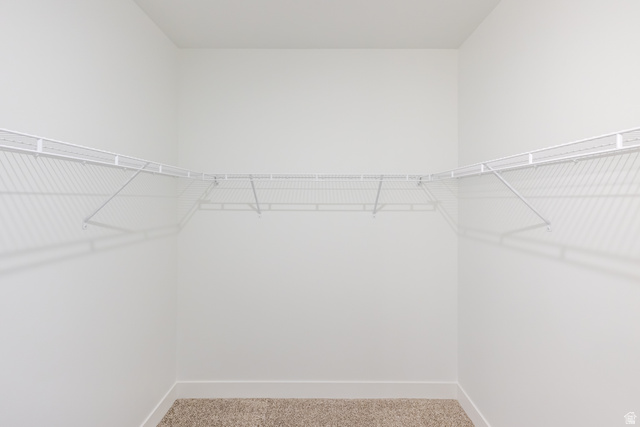 4664 South 680th West, Unit S304 Mapleton, UT 84664 - Photo 9 of 16 Walk-in closet with white wire shelving, light-colored walls, and carpet flooring