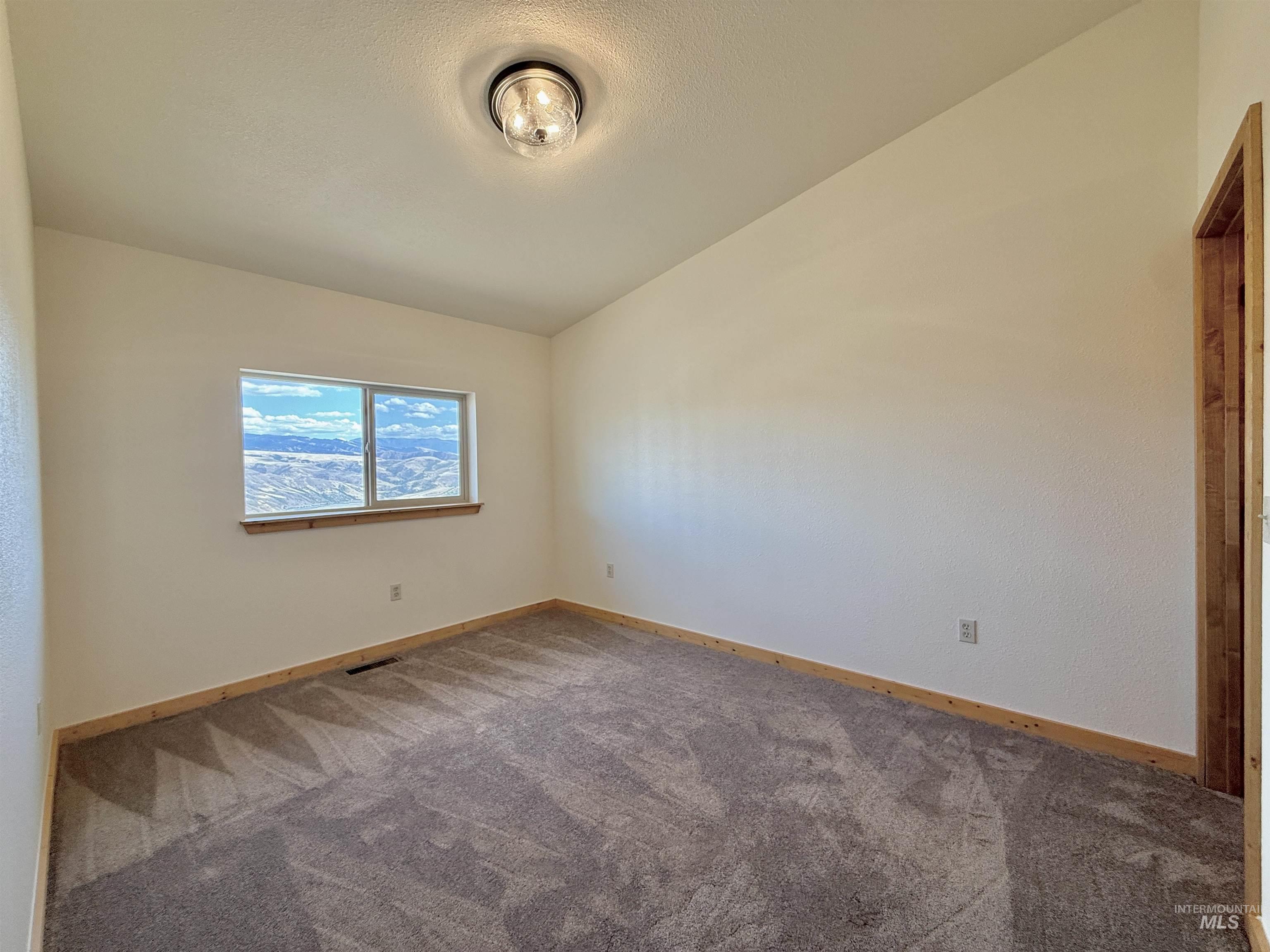 150 Buck Boulevard White Bird, ID 83554 - Photo 15 of 45 Unfurnished room featuring carpet flooring and lofted ceiling