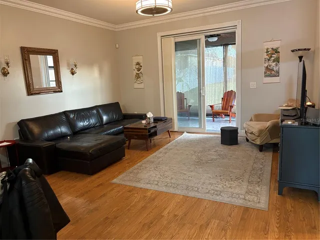 a living room with furniture and a couch