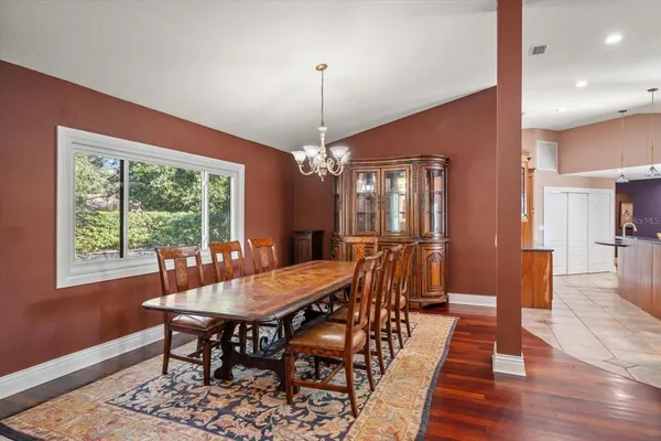 a workspace with furniture and wooden floor