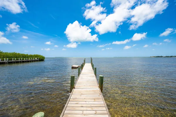 a view of a lake with a beach