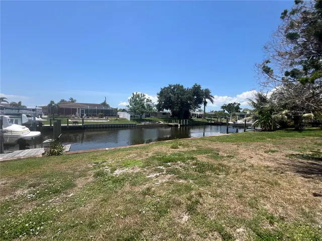a view of a lake with houses