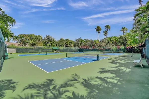 a view of a park with a slide