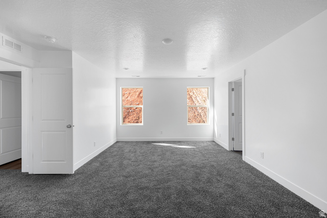 291 North Slant Road, Unit 46M Mapleton, UT 84660 - Photo 15 of 19 Unfurnished bedroom with dark colored carpet and a textured ceiling
