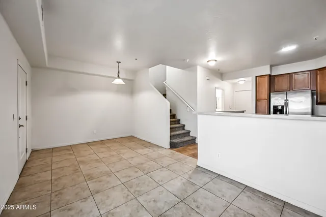 a view of a kitchen with kitchen and a window
