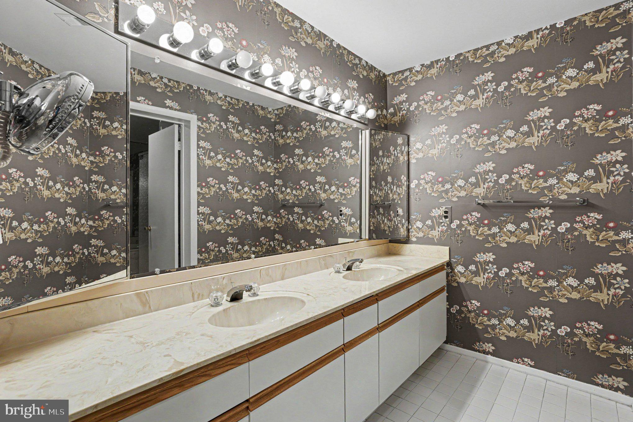 3021 Fallstaff Road, Unit 208B Baltimore, MD 21209 - Photo 20 of 25 a bathroom with a sink and a large mirror