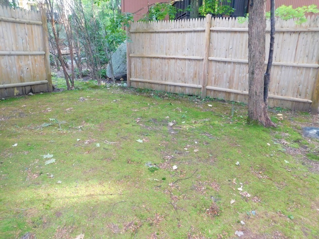 80 Mountain Gate Road, Unit 80 Ashland, MA 01721 - Photo 38 of 42 a backyard of a house with plants and wooden fence