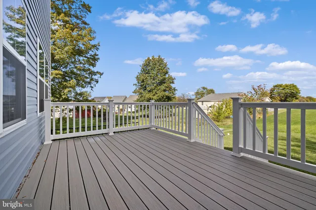 a view of a wooden deck