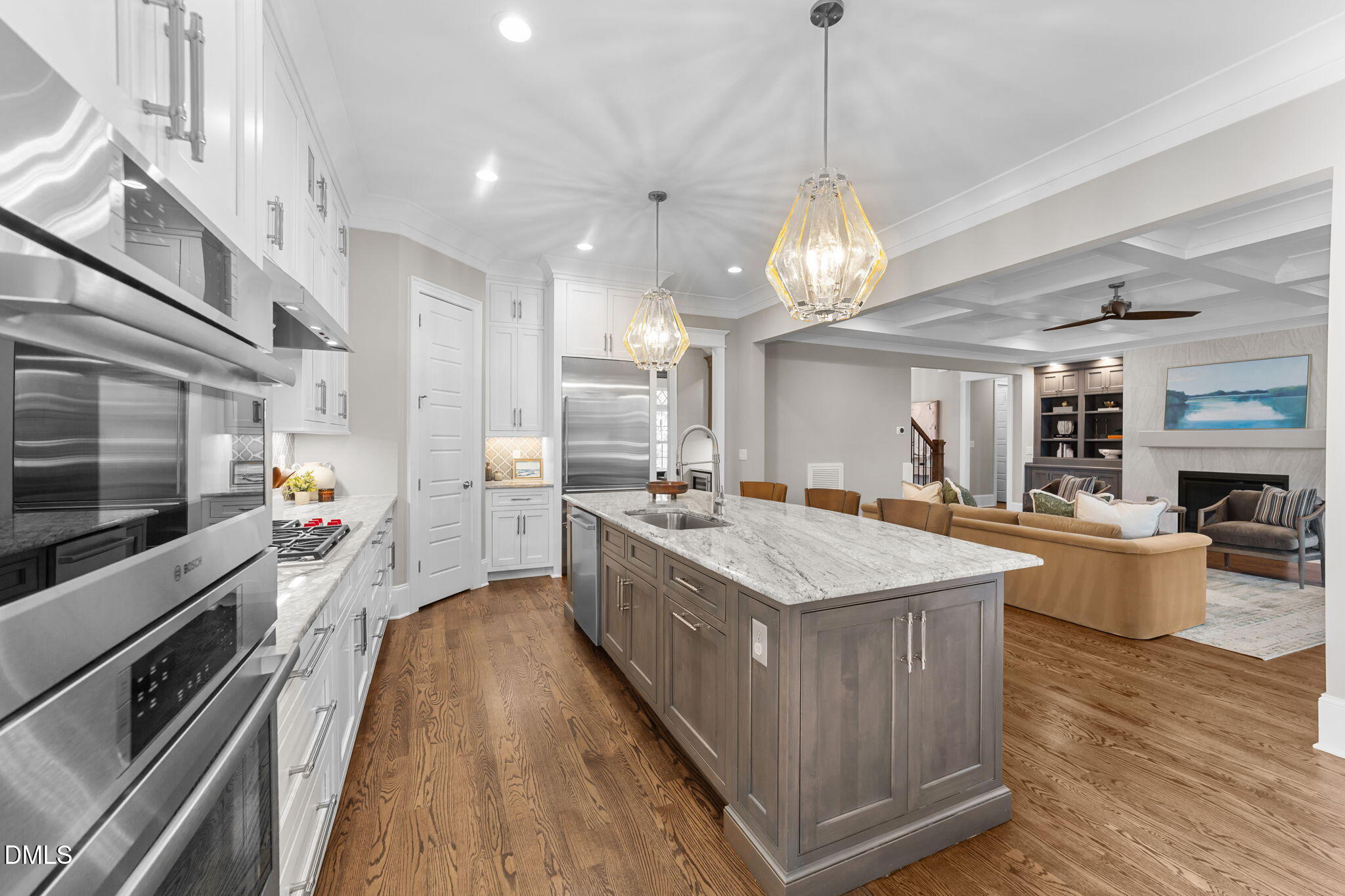 2600 Oxford Road Raleigh, NC 27608 - Photo 13 of 42 a large kitchen with stainless steel appliances granite countertop a large center island and a stove