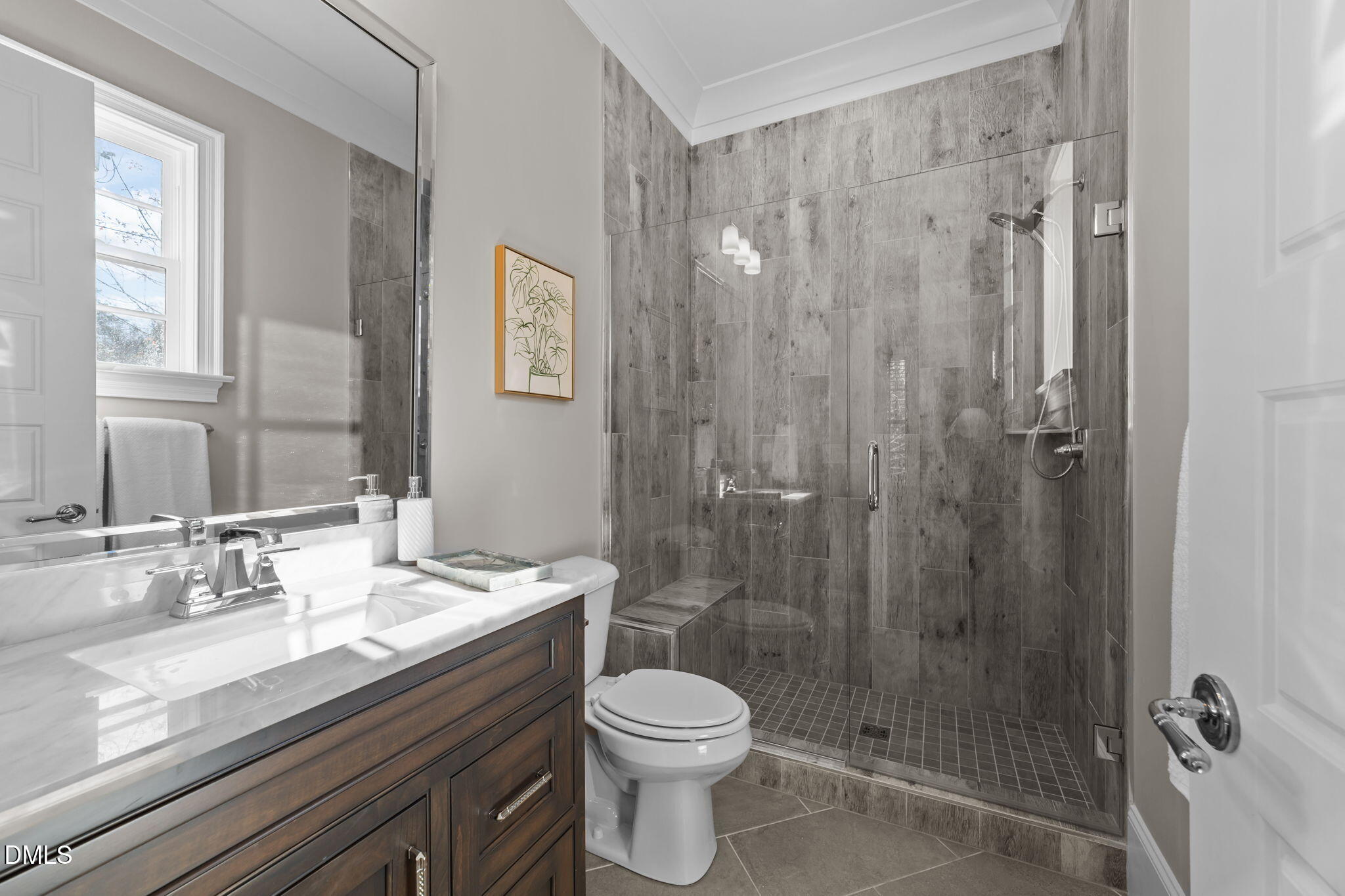2600 Oxford Road Raleigh, NC 27608 - Photo 29 of 42 a bathroom with a granite countertop sink toilet and shower