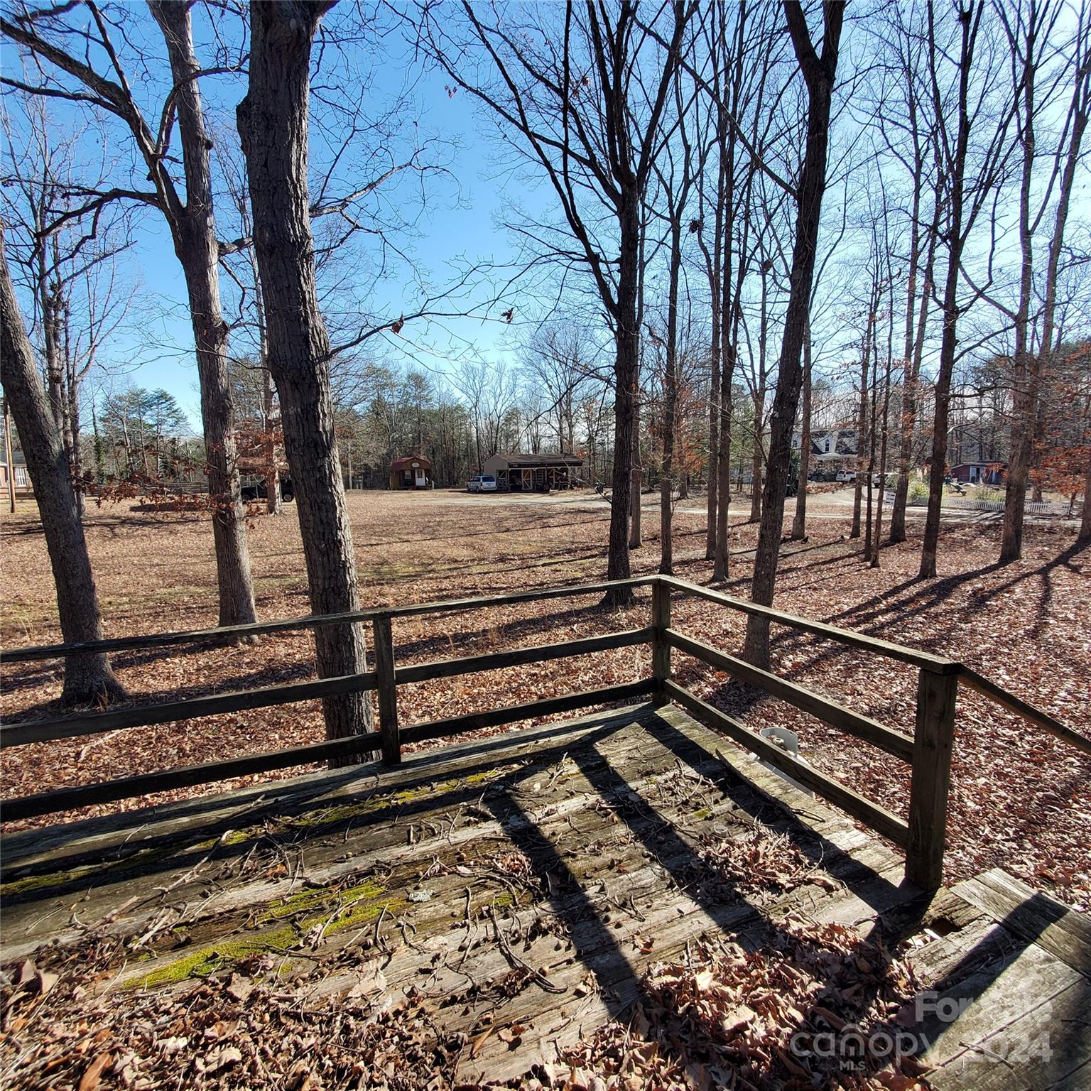 135 Printhad Road Dallas, NC 28034 - Photo 4 of 17 a view of a yard with wooden floor and trees