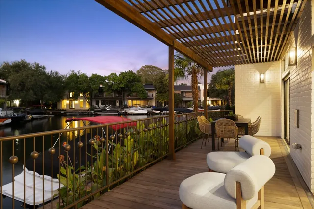 a outdoor living space with patio furniture and a potted plant