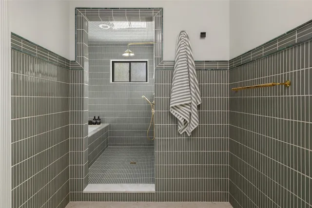 a bathroom with a shower