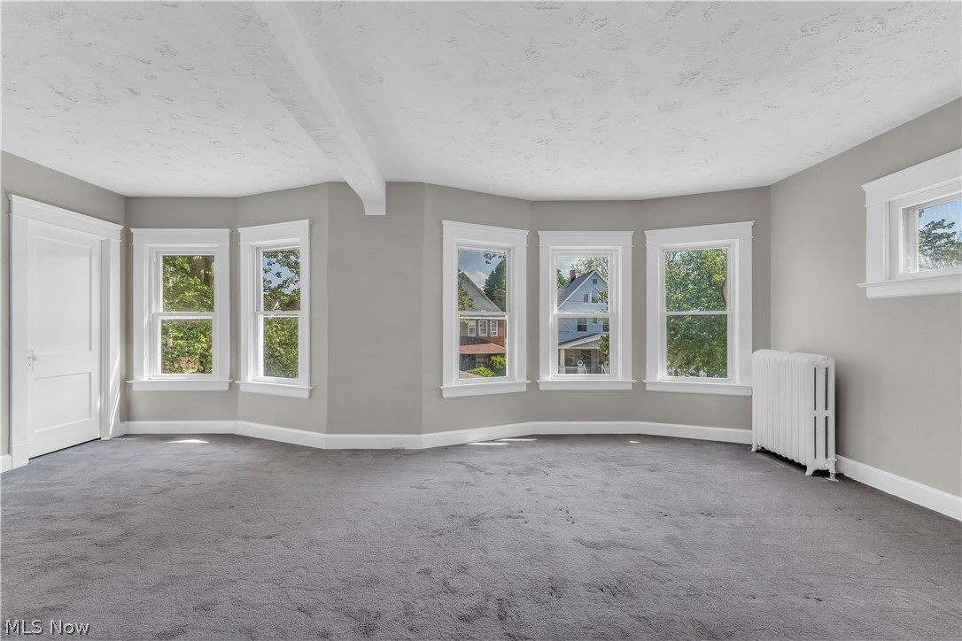 3506 Riverside Avenue Cleveland, OH 44109 - Photo 4 of 31 Bay windows with white trim, gray walls, and gray carpet