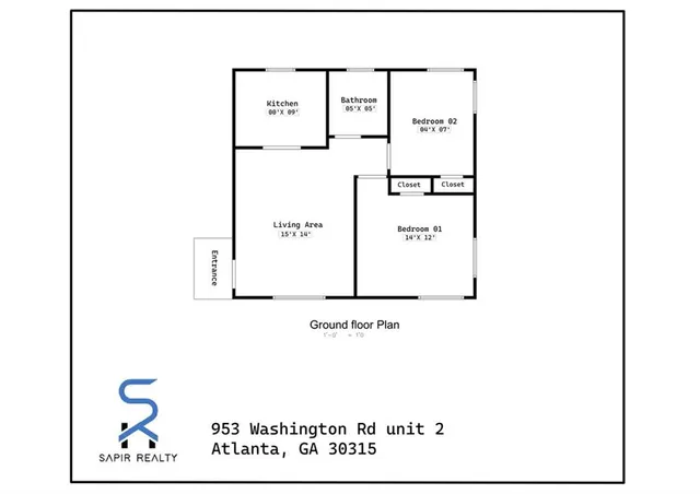 $1,200 | 953 Washington Street Southwest, Unit 2, Atlanta, GA 30315