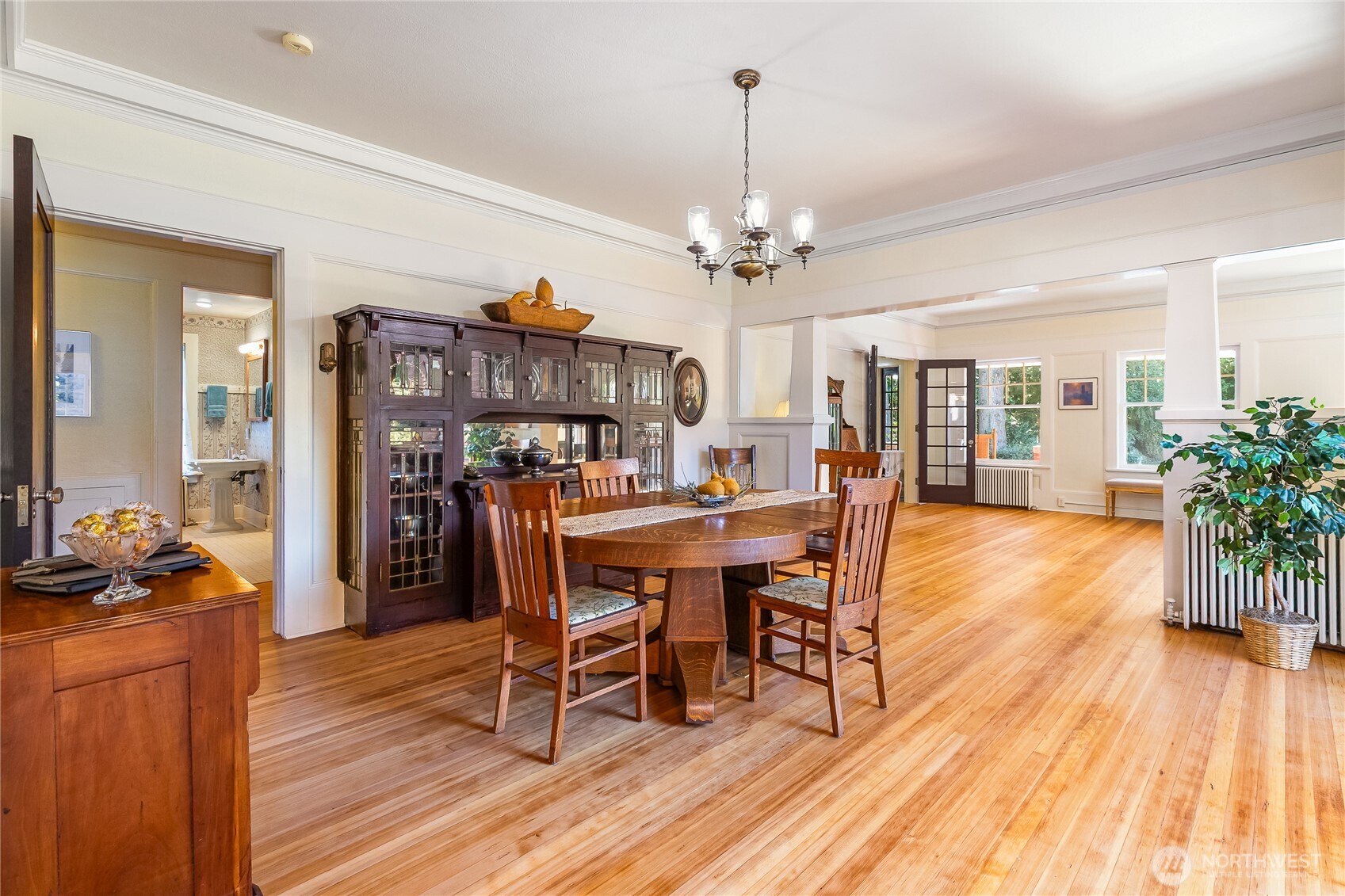 3905 Idaho Street Bellingham, WA 98229 - Photo 15 of 40 a view of a dining room with furniture wooden floor and chandelier