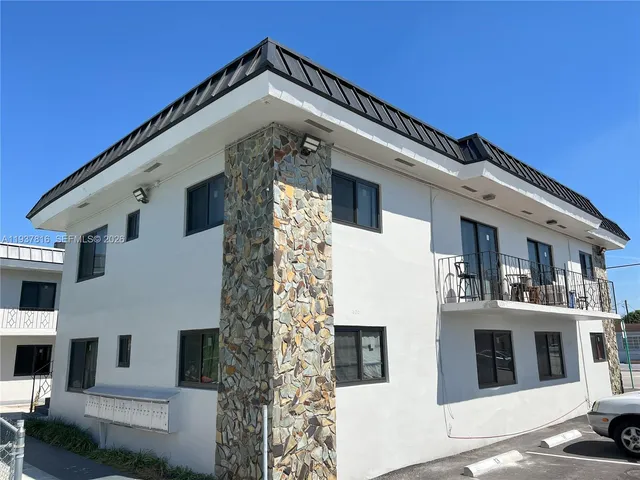 a front view of a building