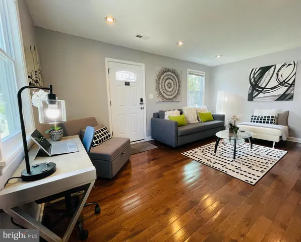 a living room with furniture