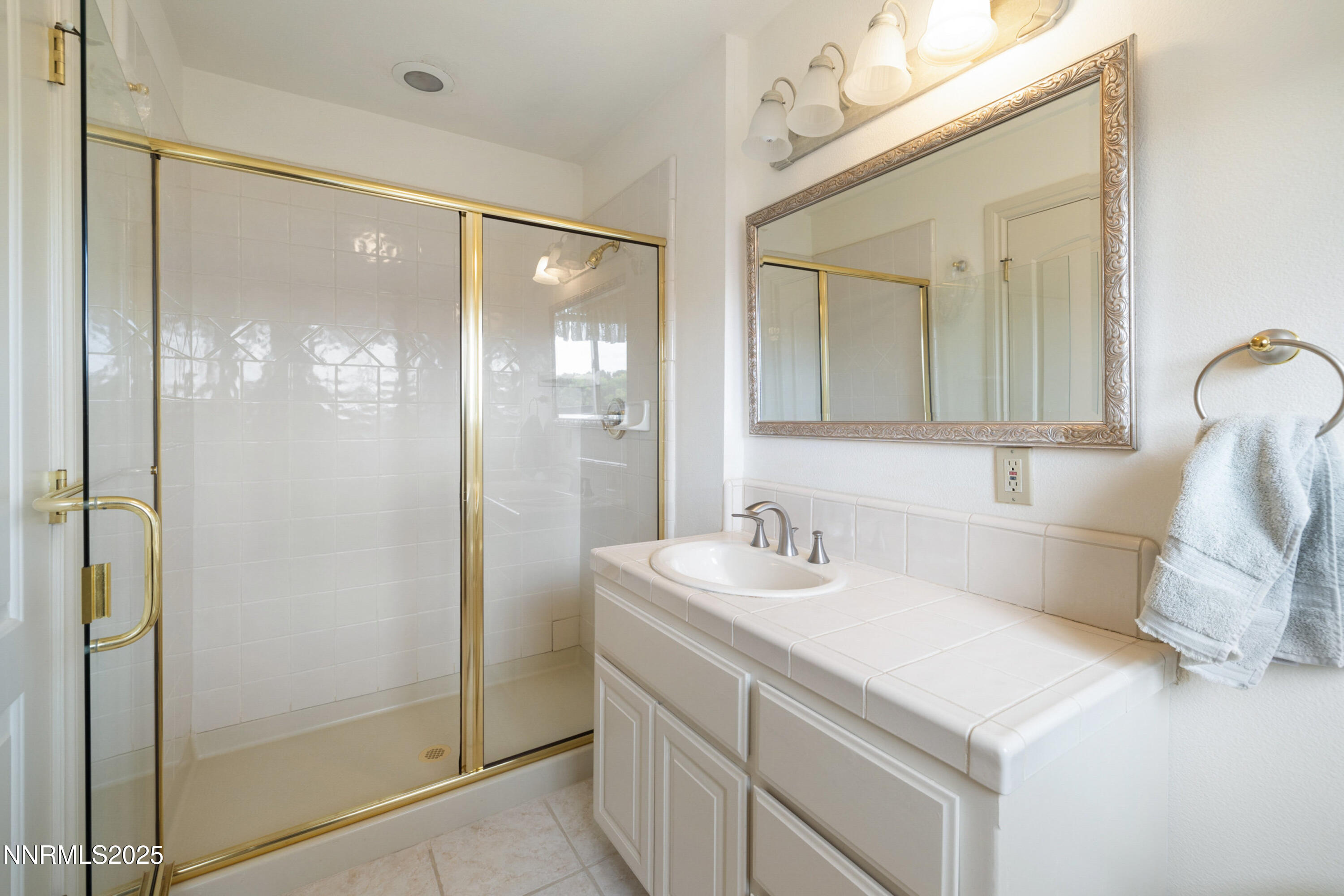 370 Genoa Lane Minden, NV 89423 - Photo 40 of 54 a bathroom with a shower sink and mirror