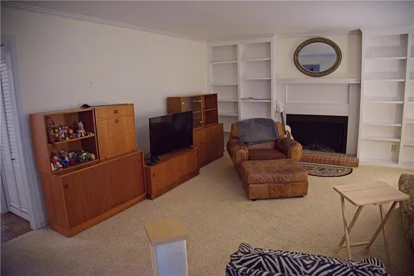 a living room with furniture or couch and a potted plant