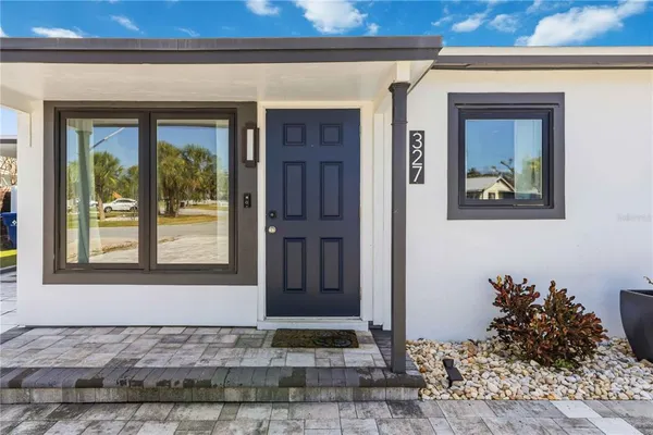 a front view of a house