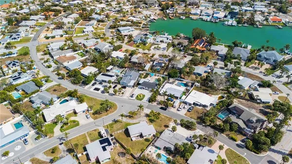 a view of a lake with a houses