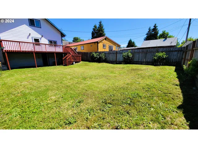 a view of a swimming pool and mountains
